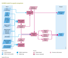 Flowchart Aquatic biodiversity. See also the Input/Output Table on the introduction page.