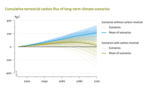Cumulative terrestrial carbon flux of long-term climate scenarios (Müller et al., 2016)